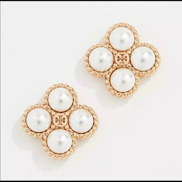 Tory Burch Creamy Pearl Rope Studs Earrings - Picture 1 of 4